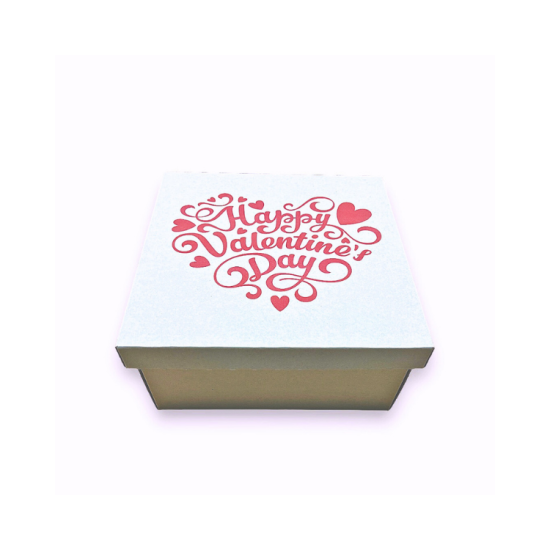 Happy Valentines Day Baskılı Sevgililer Günü Hediye Kutusu 25x25x12cm
