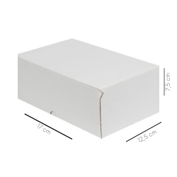 17x12,5x7,5 cm Beyaz E-Ticaret Kutusu Yapıştırma Kutu 4 Nokta  10 Adet