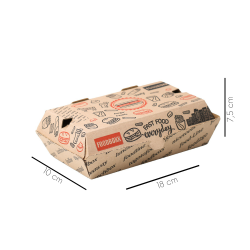 18x10x7,5 cm Baskılı Sandviç Kutusu 200 Adet
