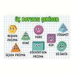 Üç Boyutlu Şekiller Panosu 40x60cm